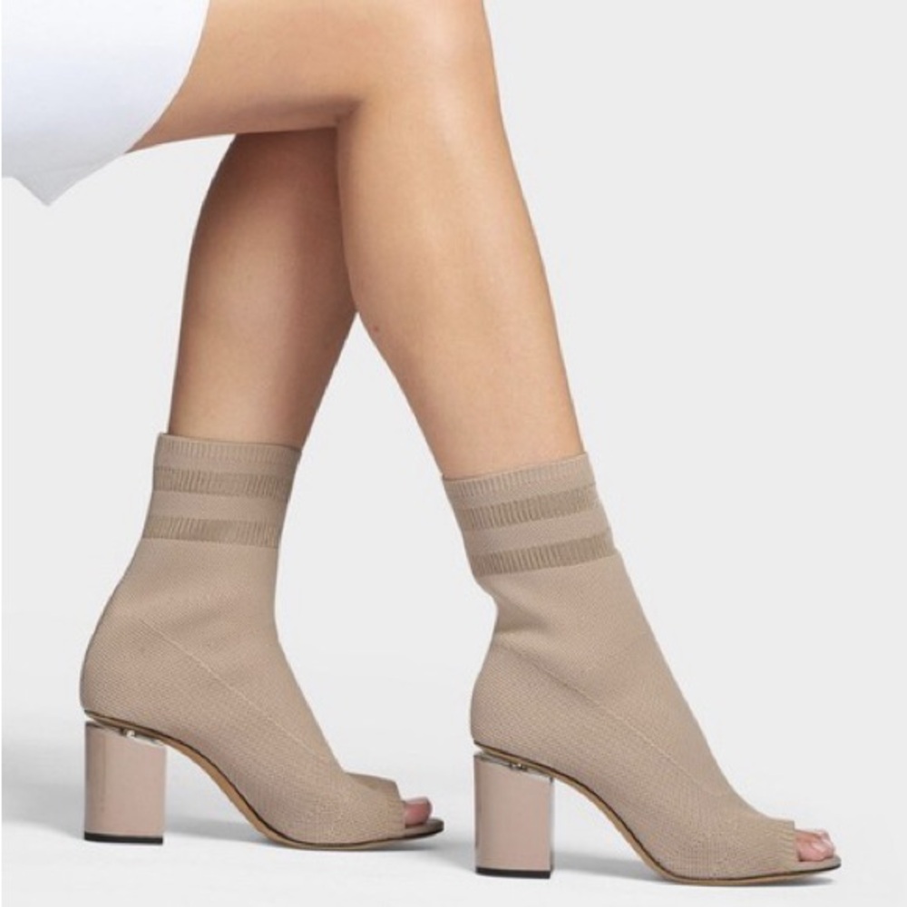 Alexander Wang Peep-Toe Sock Bootie